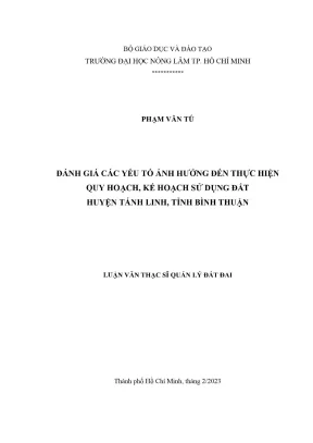 Đánh giá yếu tố ảnh hưởng đến quy hoạch sử dụng đất tại 