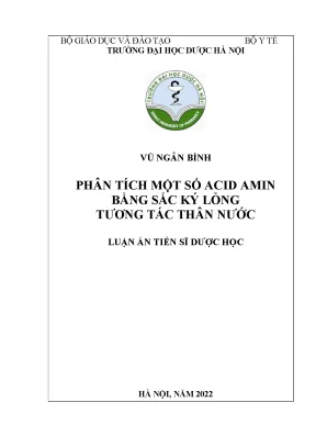 Phân Tích Acid Amin Bằng Sắc Ký Lỏng Tương Tác Thân Nước 
