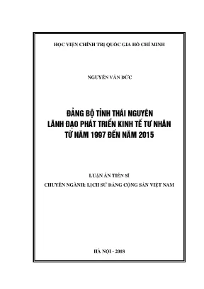 Phát triển kinh tế tư nhân tại Thái Nguyên (1997-2015):