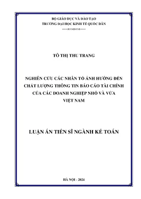 Nhân tố ảnh hưởng đến chất lượng thông tin báo cáo tài