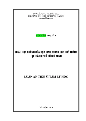 Nghiên cứu tâm lý học lo âu học đường ở học sinh trung