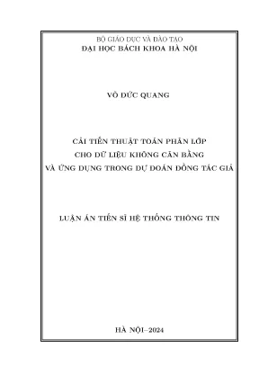 Cải tiến thuật toán phân lớp cho dữ liệu không cân bằng