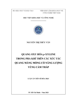Nghiên cứu quang oxy hóa p-xylene trên xúc tác quang 