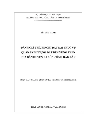 Đánh giá thích nghi đất đai cho quản lý sử dụng đất bền