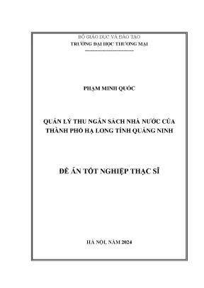 Quản lý thu ngân sách nhà nước tại Hạ Long, Quảng Ninh