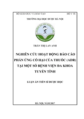 Nghiên cứu báo cáo phản ứng có hại của thuốc tại bệnh 