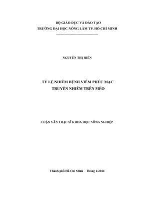Tỷ lệ nhiễm viêm phúc mạc truyền nhiễm ở mèo: Nghiên cứu