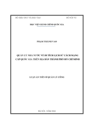 Quản lý di tích lịch sử cách mạng quốc gia tại TP.HCM