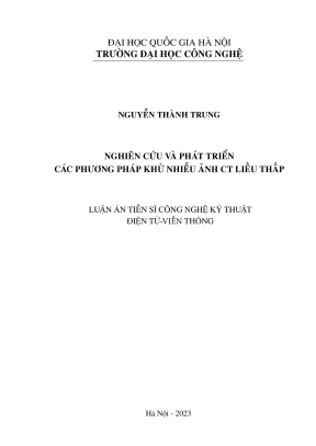 Nghiên cứu phương pháp khử nhiễu ảnh CT liều thấp trong 