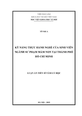 Kỹ Năng Thực Hành Nghề Của Sinh Viên Sư Phạm Mầm Non Tại