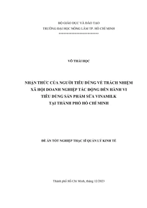 Nhận thức của người tiêu dùng về trách nhiệm xã hội 