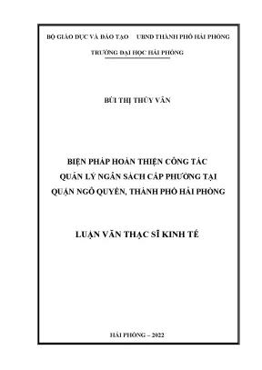 Cải thiện quản lý ngân sách cấp phường tại quận Ngô