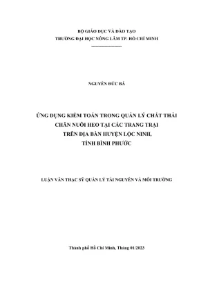 Kiểm toán quản lý chất thải chăn nuôi heo tại Lộc Ninh,