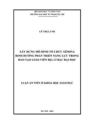 Mô Hình Tổ Chức Xêmina Phát Triển Năng Lực Đào Tạo Giáo