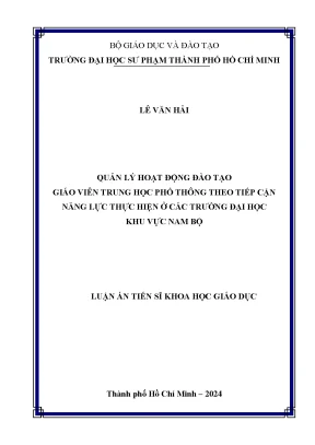Quản lý đào tạo giáo viên trung học theo năng lực tại