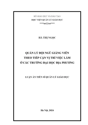 Quản lý giảng viên tại các trường đại học địa phương 