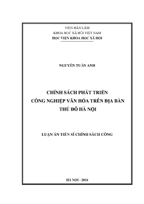 Chính sách phát triển công nghiệp văn hóa tại Hà Nội: