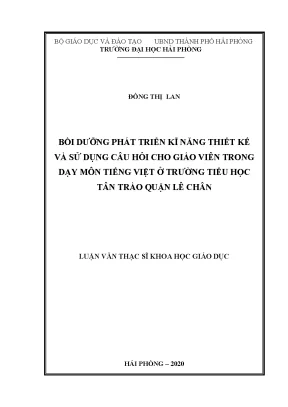 Phát triển kỹ năng thiết kế câu hỏi cho giáo viên dạy