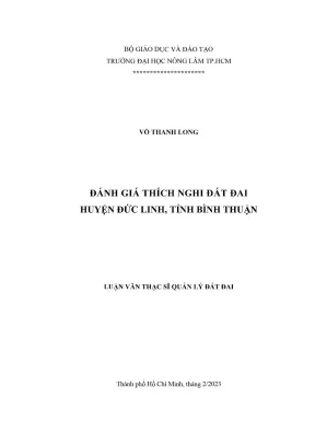 Đánh giá thích nghi đất đai tại huyện Đức Linh, Bình Thuận