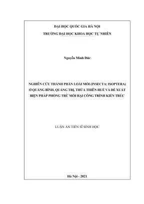 Nghiên cứu thành phần loài mối tại Quảng Bình, Quảng 