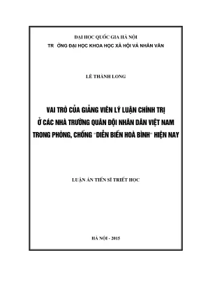 Vai trò của giảng viên lý luận chính trị trong phòng 