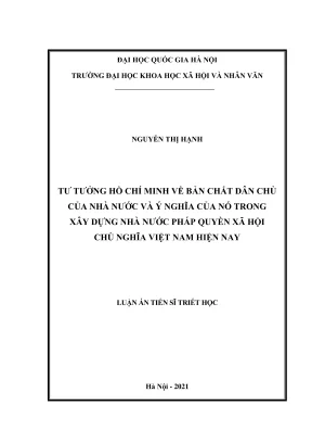 Tư tưởng Hồ Chí Minh về dân chủ và xây dựng nhà nước 