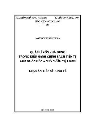Quản lý vốn khả dụng trong chính sách tiền tệ của Ngân