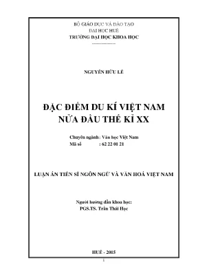 Đặc điểm du ký Việt Nam nửa đầu thế kỷ XX