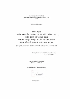 Tác động của truyền thông đến hành vi phụ nữ giáo dân