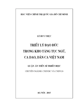 Triết lý đạo đức trong tục ngữ và ca dao Việt Nam