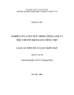 Nghiên cứu uyển ngữ trong tiếng Anh và chuyển dịch sang 