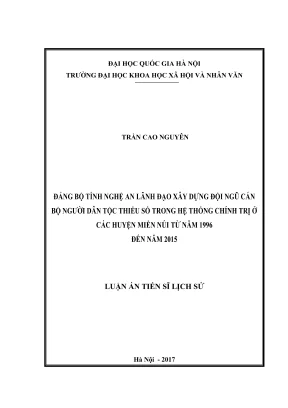 Xây dựng đội ngũ cán bộ dân tộc thiểu số ở Nghệ An
