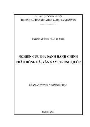 Nghiên cứu địa danh hành chính châu Hồng Hà, Vân Nam,