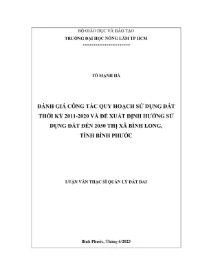 Đánh giá quy hoạch sử dụng đất tại Bình Long, Bình Phước 