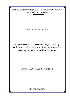 Nâng cao chất lượng huy động vốn tại Agribank Thanh Hóa