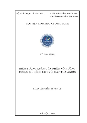 Nghiên cứu hiện tượng luận phần vô hướng trong mô hình 3 