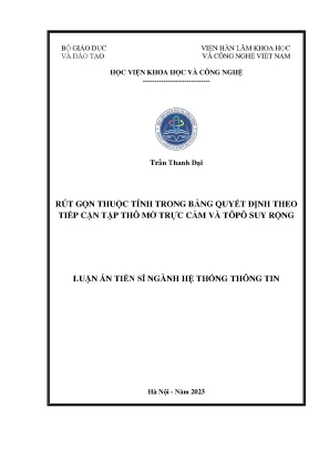 Rút Gọn Thuộc Tính Bảng Quyết Định Theo Tập Thô Mờ và