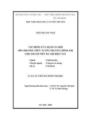 Tác động của mạng xã hội đến tuyên truyền chính trị cho