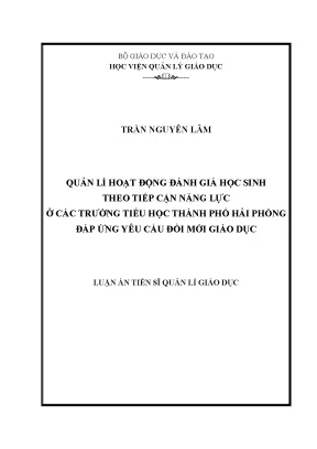 Đánh giá học sinh theo năng lực tại trường tiểu học Hải 