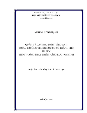 Nâng cao năng lực học sinh qua quản lý dạy học tiếng Anh 