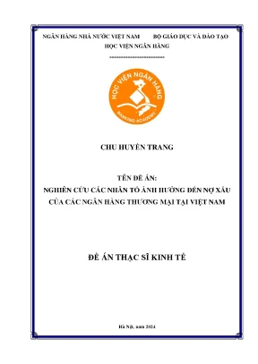 Nợ xấu ngân hàng thương mại tại Việt Nam: Các nhân tố