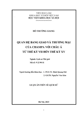 Quan hệ thương mại Champa với châu Á từ thế kỷ VII đến XV