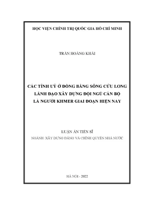 Xây dựng đội ngũ cán bộ Khmer tại Đồng bằng sông Cửu