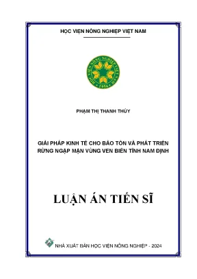 Giải pháp kinh tế cho bảo tồn và phát triển rừng ngập