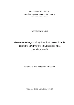 Quản lý đất đai tại Đồng Phú: Tình hình sử dụng và quản 