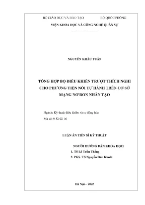 Bộ điều khiển trượt thích nghi cho phương tiện nổi tự 