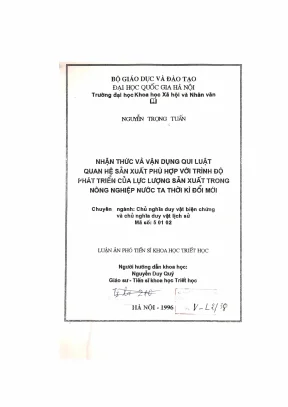 Nghiên cứu quy luật quan hệ sản xuất trong nông nghiệp 