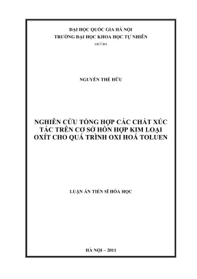 Nghiên cứu tổng hợp chất xúc tác oxít kim loại cho quá 