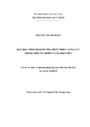 Phát triển năng lực học sinh lớp 2 qua dạy học môn tự
