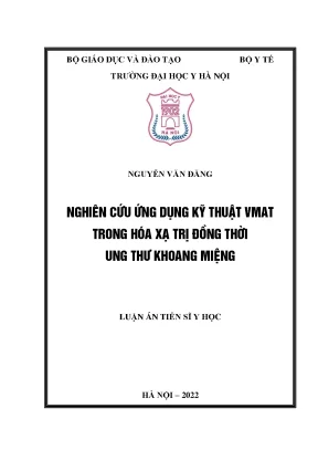 Nghiên cứu ứng dụng kỹ thuật VMAT trong điều trị ung thư 